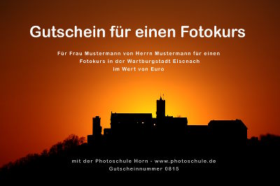 Geschenkgutschein Fotokurs Eisenach 